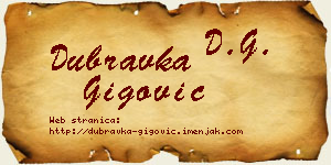 Dubravka Gigović vizit kartica